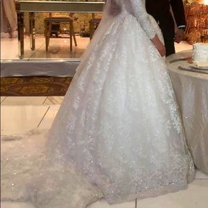 Beautiful sparkling lace wedding dress